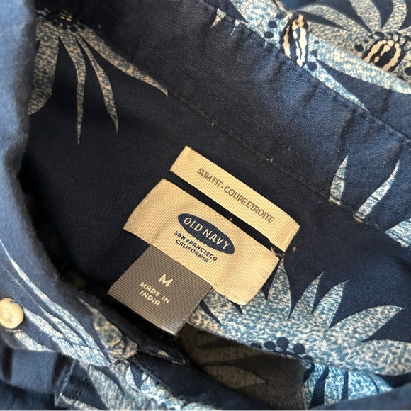 ❤️Old navy Men's Navy Blue Floral Shirt M - Picture 5 of 9